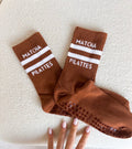 Brown Pilates Grip Socks