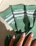 Green Pilates Grip Socks